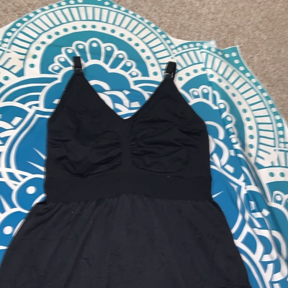 I LOVE SIA maternity and nursing dress or base layer black spaghetti strap XL - Picture 2 of 11